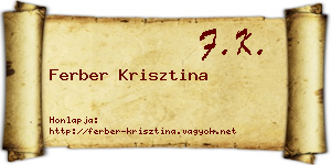 Ferber Krisztina névjegykártya